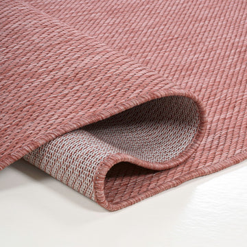 Miles Modern Minimalist Radius Corner Solid Indoor/Outdoor Area Rug